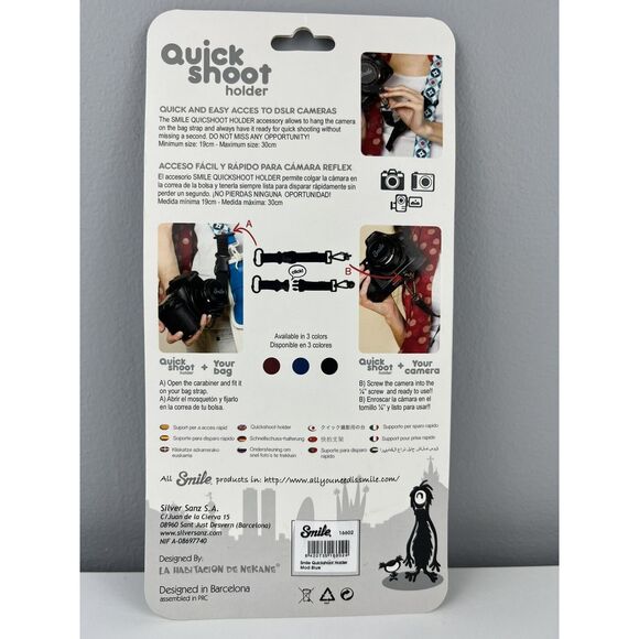 New Camera Strap Quick Shoot Holder Blue SMILE Camera Bag - Picture 4 of 5